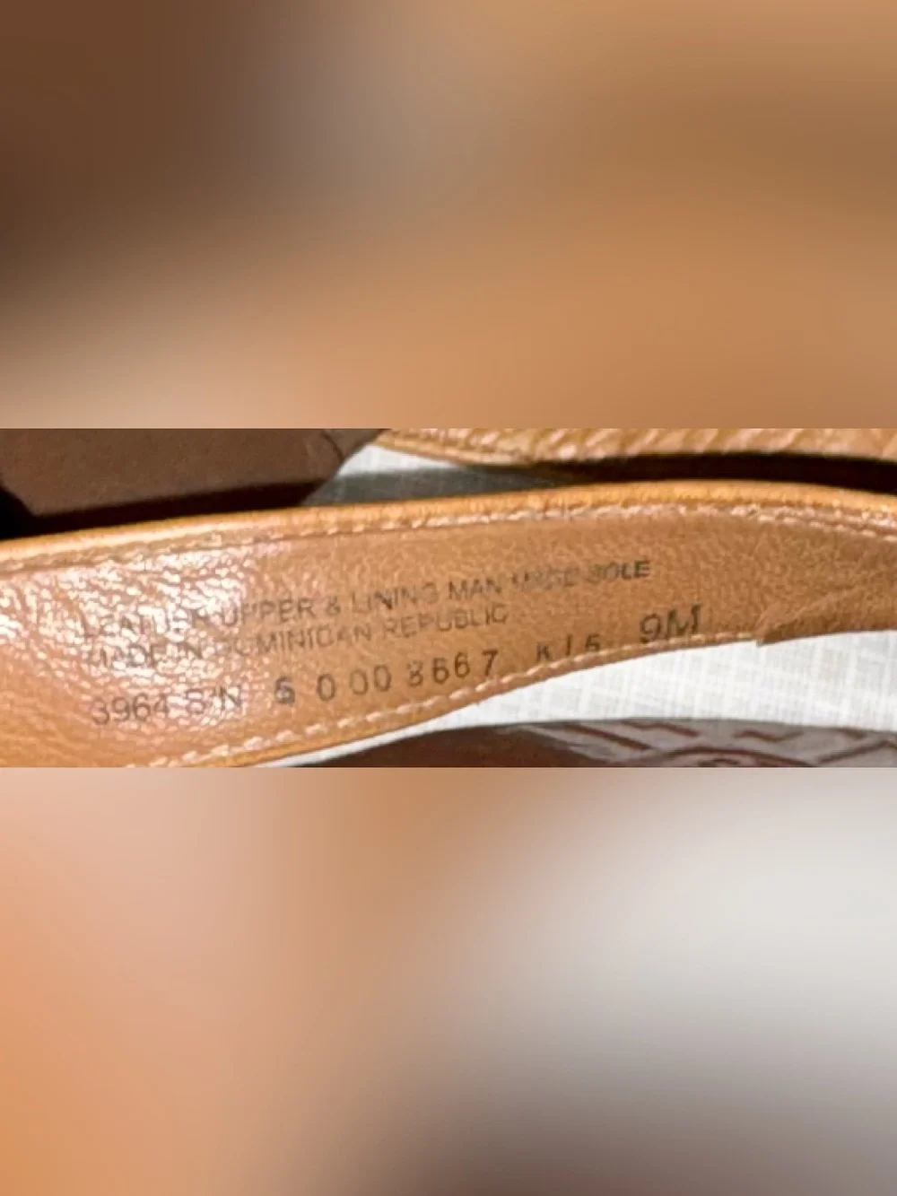 Tory Burch Sz 9 Tan Leather Gold Toned Logo Thong Sandals flat flip flops